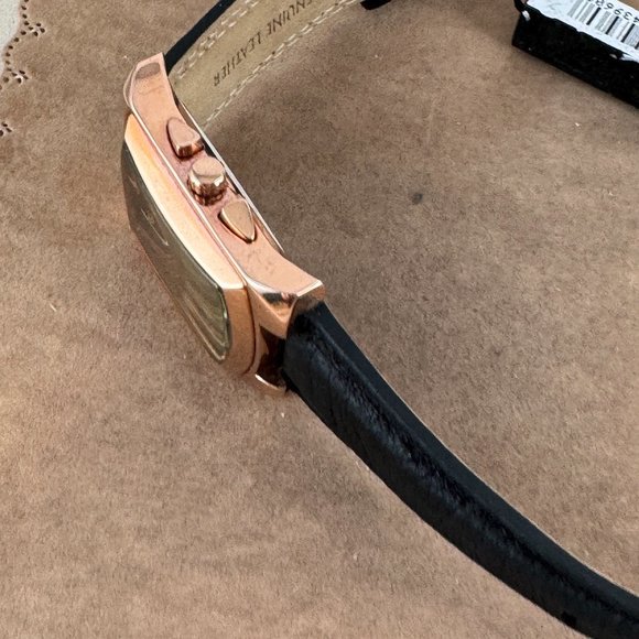 New Roberto Cavalli Chronograp Watch Rose Gold with 9.5in Black Embossed Strap - Picture 7 of 10